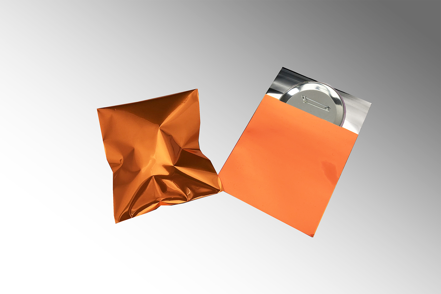 カラーアルミ蒸着のり付袋（オレンジ)　AZOR-1A　 (50×135mm) 100枚入り